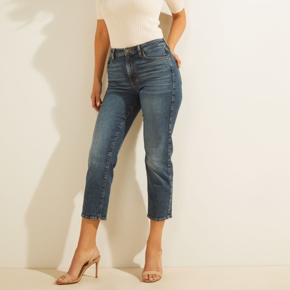 New GUESS 1981 STRAIGHT CROP JEANS SZ 26 - Picture 8 of 9